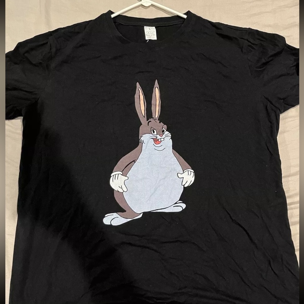 Big Chungus Black T-Shirt Size L Large